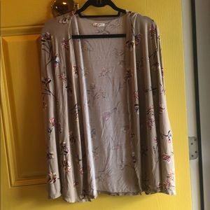 XXL 3/4 Sleeve Knit Beige Floral Jacket Maurices